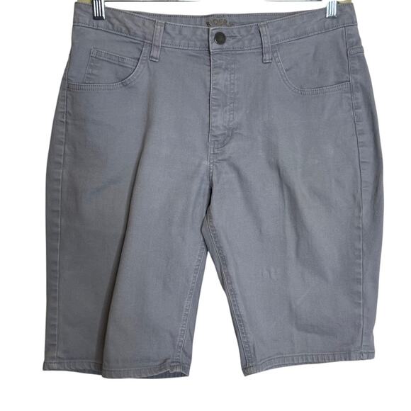 Riders by Lee Womens Bermuda Shorts 14M Gray Stretch Cotton Casual Mid Rise - Picture 1 of 6